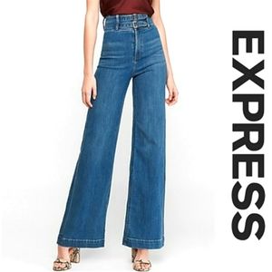 Express Super High Waisted Wide Leg Jeans